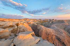 A scenic landscape photograph of the badlands Toadstool Geologic Park in western Nebraska. - Nebraska Photograph