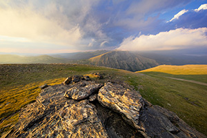 For almost an hour I watched as the clouds danced along the tops of the Mummy Range in the northern area of Rocky Mountain National Park.  The sun slowly set in the west casting long shadows along the tundra. - Colorado Photograph