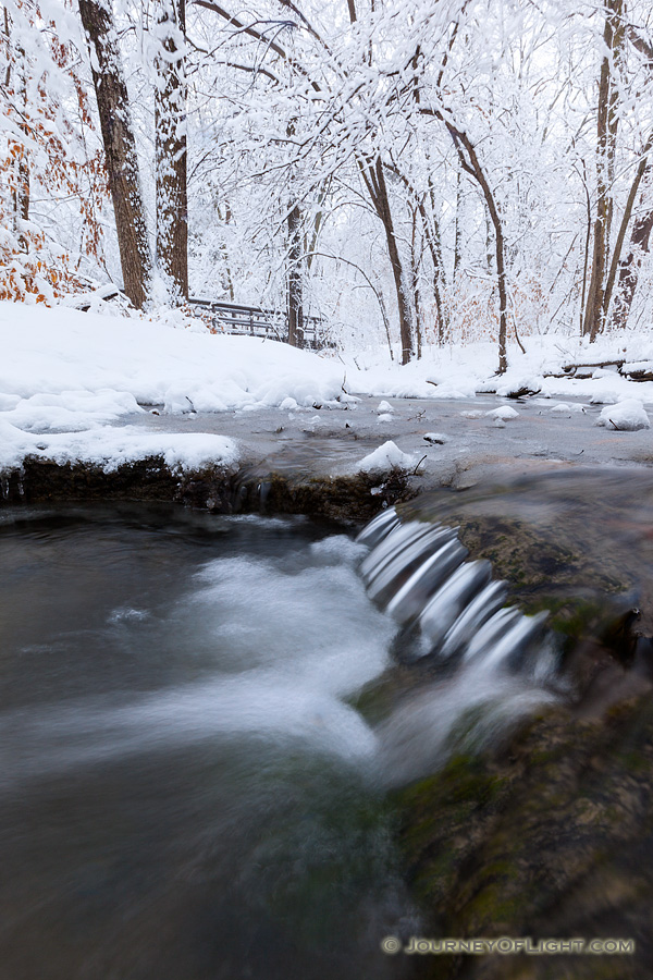 A cold stream flows through Platte River State Park in eastern Nebraska on a winter's day. - Platte River SP Photography