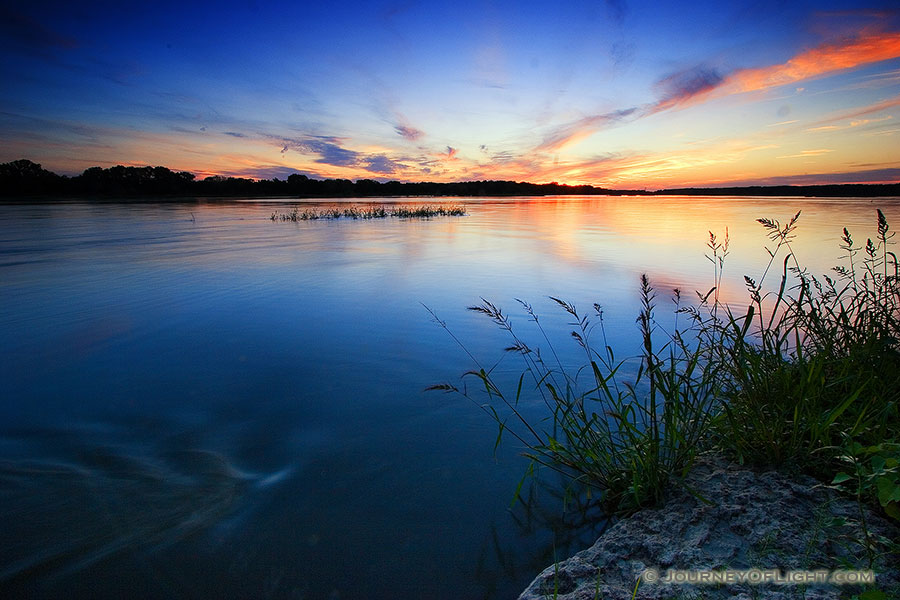 Sunset over the Platte River in Eastern Nebraska near Schramm State Recreation Area. - Boyer Chute Photography