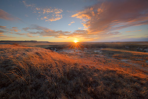 Scenic landscape photograph of a sunset over the prairie at Oglala National Grasslands. - Nebraska Photograph
