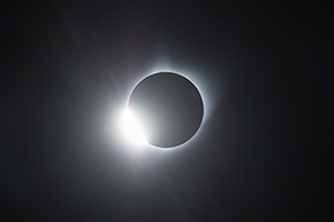 The Diamond Ring of the Total Solar Eclipse captured over Agate Fossil Beds National Monument in Northwestern Nebraska. - Nebraska Nature Photograph