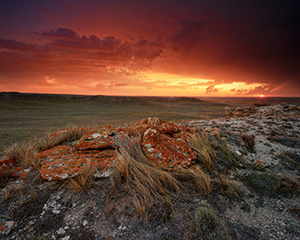 Sunset at Agate Fossil Beds National Monument in western Nebraska after an intense summer storm. - Nebraska Landscape Photograph
