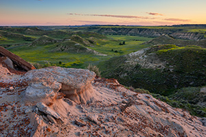 Evening descends on the badlands in the South Unit of Theodore Roosevelt National Park, North Dakota. - North Dakota Landscape Photograph