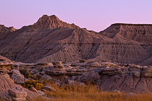 As darkness approaches Toadstool Geologic Park in western Nebraska the formations begin to take on an otherworldly appearance. - Nebraska Photograph