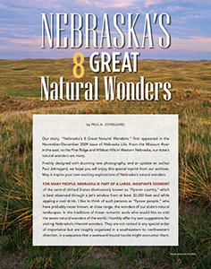 Nebraska Life - January/February 2020 - 8 Wonders of Nebraska - Contributed Photography. - Tear Sheet Photograph